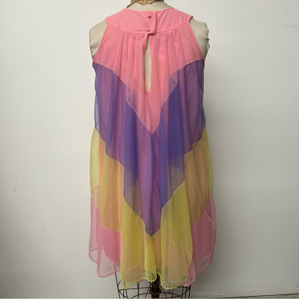 Vintage 60s nylon pegnoir pastel dress 🎀💐 - Picture 5 of 7